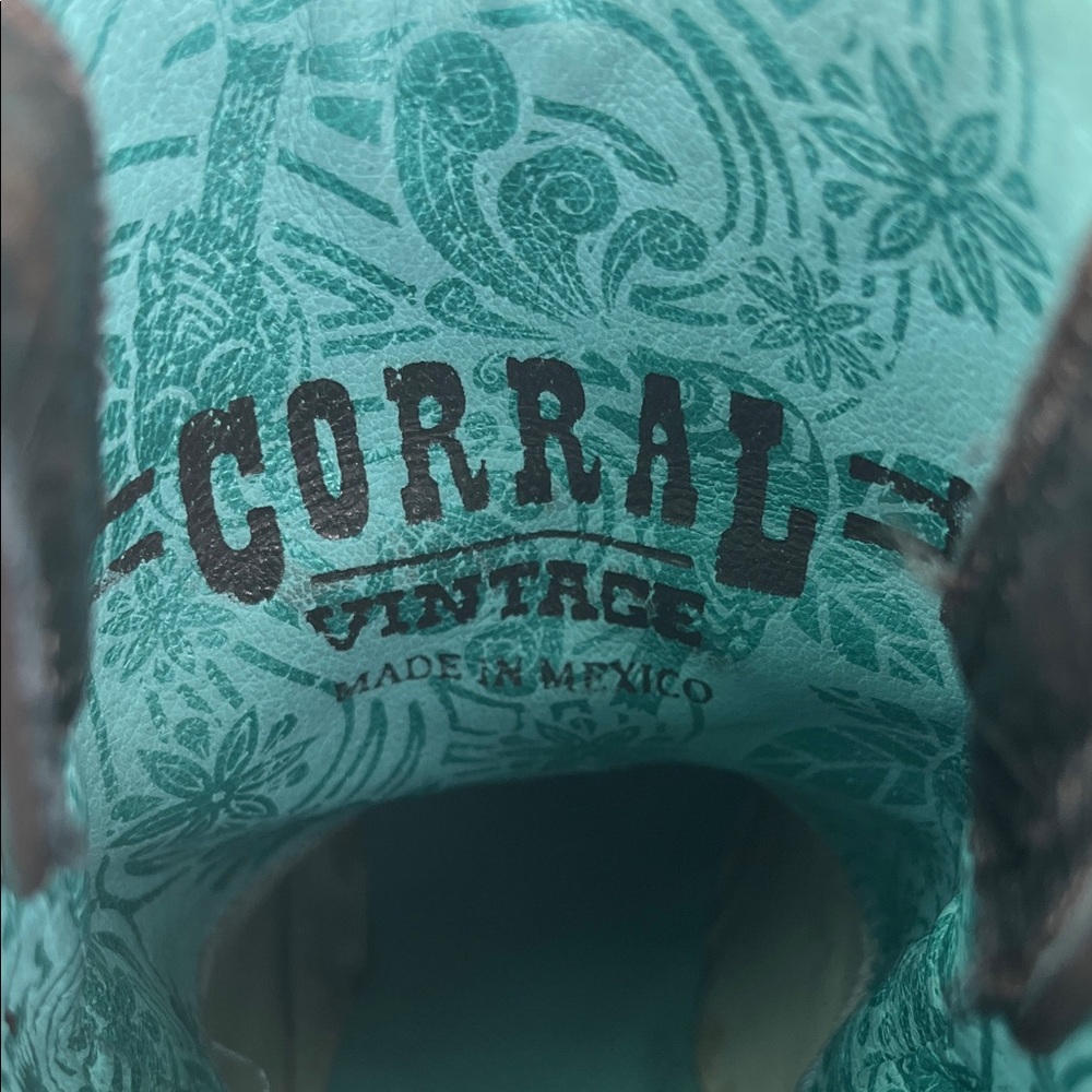 Corral Distressed Brown and Black Ankle Boots - Picture 13 of 15